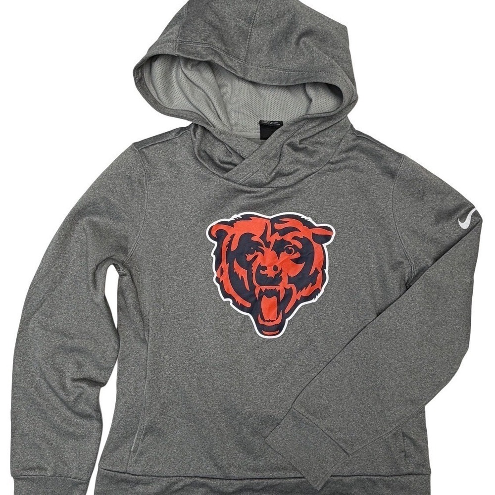 Nike‎ Chicago Bears Hoodie Gray NFL Y2K Sportswear Youth Large or Women XS/ S